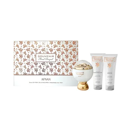 Afnan Souvenir Floral Bouquet Femenino Eau Toilette Plus Shower Gel Body Lotion 100ml