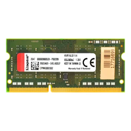 Memória RAM Kingston 4GB DDR3L 1600MT/s para Notebook - KVR16LS11/4