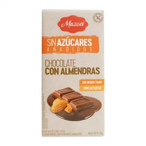 Barra Chocolate Acucar Mazzei Befit Amendoas 75g