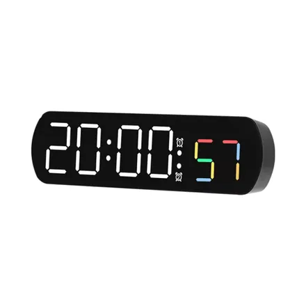 Reloj Digital De Mesa Satellite Ac T6883 Led Negro Blanco