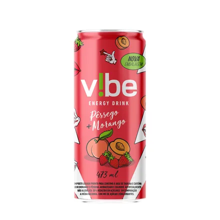 Vibe Energy Drink Durazno Plus Frutilla 473ml
