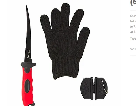 Sumax Combo Pesca Su 2204 Cuchillo Afilador Guante