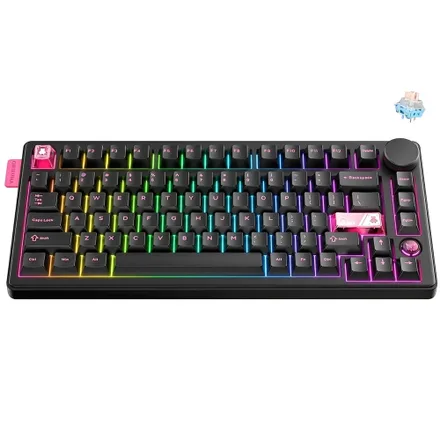 Teclado Onikuma Gaming MT706 Mechanical Wireless/USB RGB - Negro/Rosa