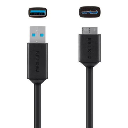 Cabo USB 3.0/Micro-B Belkin F3U166BT03-BLK 0.9 metros – Preto