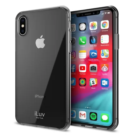 Capa iLuv iPhone XR Vyneer Preto Transparente AIXLVYNEBK
