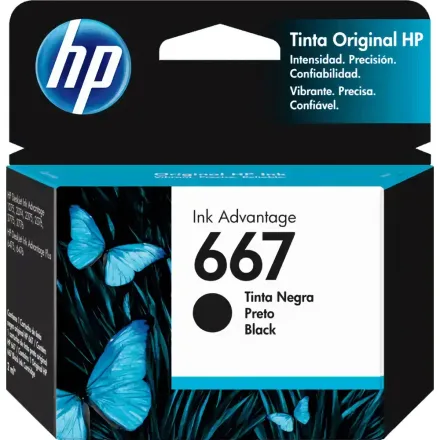 Hp Cartucho Tinta 667 Negro 2ml