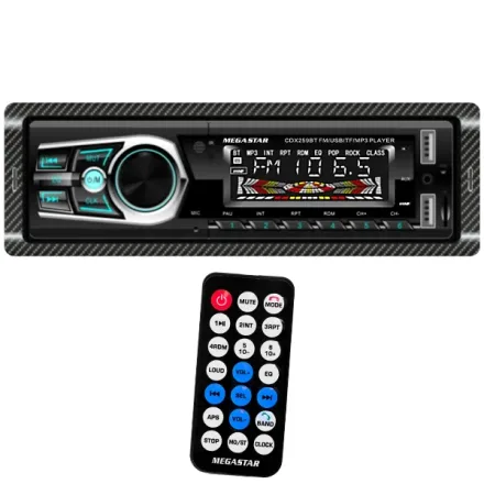 MEGASTAR TOCA RADIO CDX259BT USB/SD/AUX/RADIO