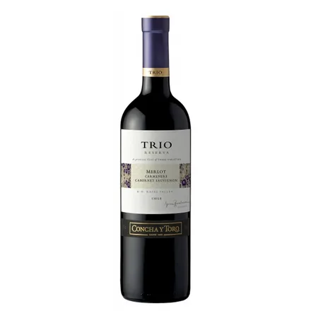 Vino Chileno Tinto Concha Toro Reserva Trio Merlot Carmenere Syrah 750ml