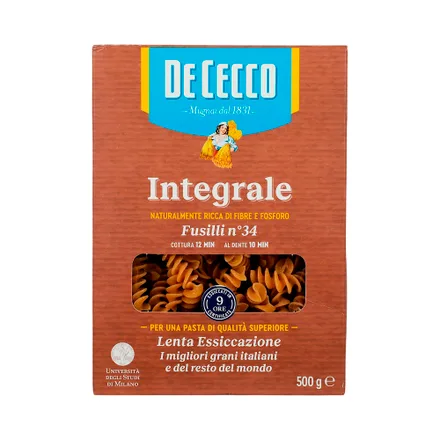 Pasta Cecco Integrale Fusilli 34 500 Gr