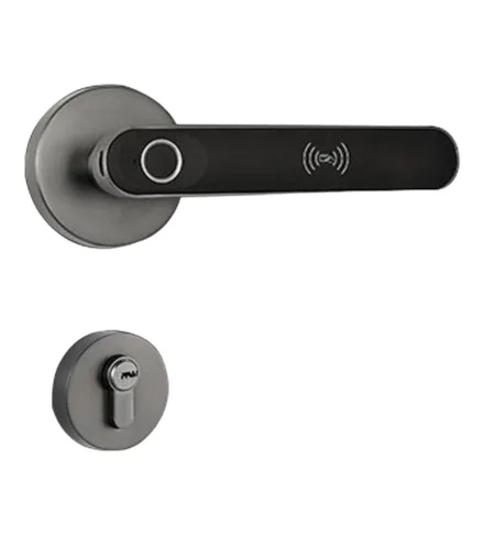 FECHADURA DIGITAL S607L BT TUYA BLE/CHAVE/CARTAO CINZA