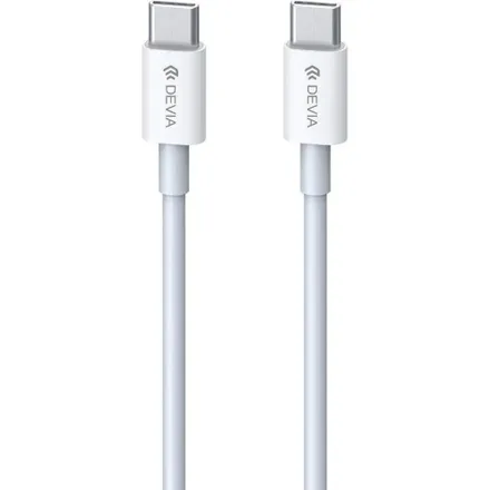 Cable Devia EC317 USB-C a USB-C 100W 1.5 Metros - White