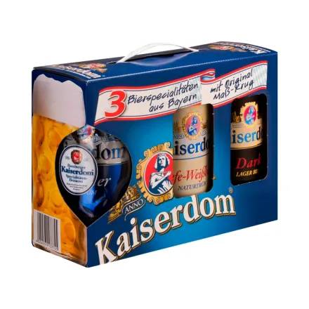 Cerveza Kaiserdom 3 Latas Vaso Cervecero 1L