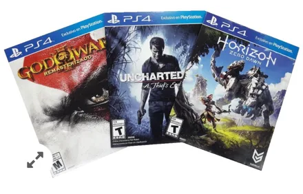 Jogo PS4 3 Jogos God Of War Uncharted 4 Horizon Zero Dawn Ps Plus