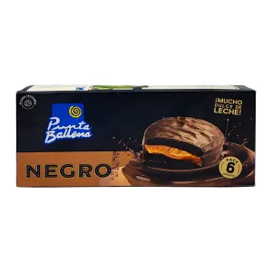 ALFAJOR PUNTA BALLENA PRETO RECHEIO DOCE DE LEITE COBERTURA CHOCOLATE AO LEITE 6x48G