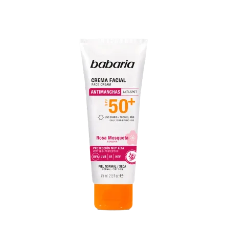 Babaria Crema Facial Antimanchas Spf 50 Plus Rosa Mosqueta 75ml