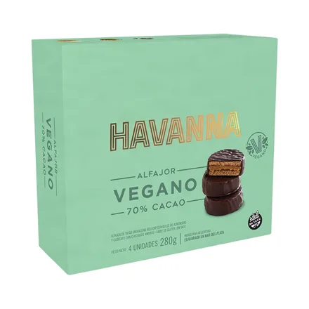 Alfajores Havanna Vegano Caja Con 4 280g