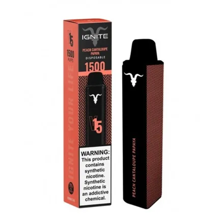 Vape Descartavel Ignite V15 1500 Puff 5 Nicotina Pessego Melao Mamao