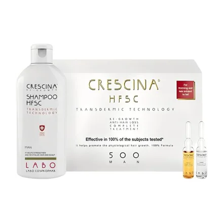 Tratamiento Recrecimiento Anti Caida Capilar Labo Cosprophar Crescina Hsfc 500 Masculino 20 Ampollas Shampoo 200ml