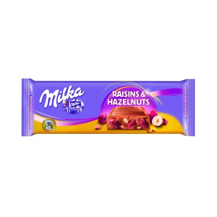 Tableta de Chocolate Milka Pasas y Avellanas 300gr