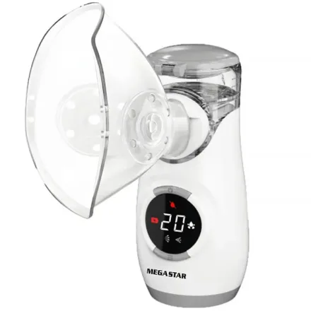 Nebulizador Megastar Ate Recarregavel Branco Cinza 10ml