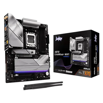 Placa Mae Asrock X870 Livemixer Ddr 5 Sockt Chipset AM5 Atx