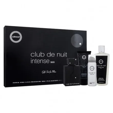 Kit Perfume Armaf Club deNuit Intense EauToilette Masculino+Desodorante+Shampoo+Body Spray