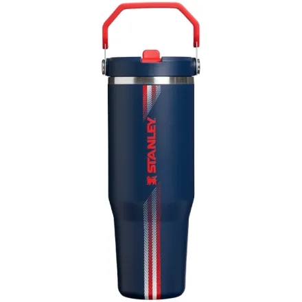 Garrafa Termico Stanley Iceflow Flip Straw Tumbler Team Navy Red 887ml