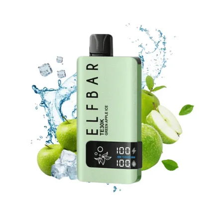 ELFBAR VAPER DESECHABLE TE30000 30000PUFF GREEN APPLE ICE