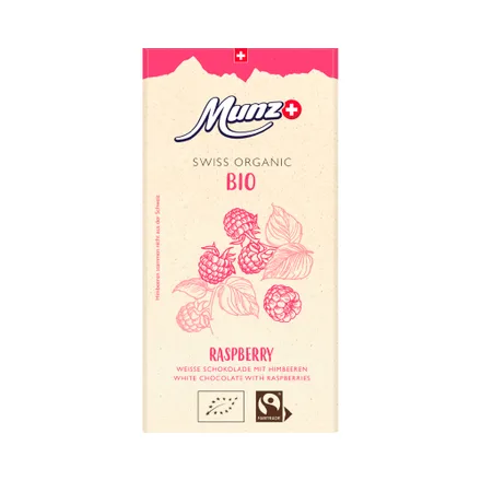Chocolate Munz Swiss Organic Raspberry 100 Gr