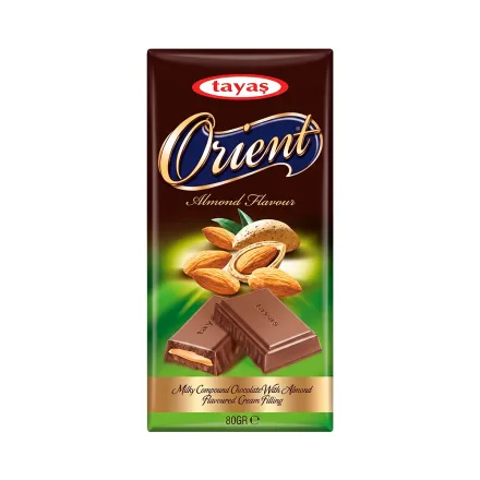Barra Chocolate Tayas Orient Sabor Almendra 80g
