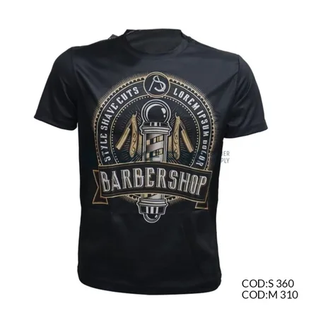 Camiseta de barbeiro tamanho m