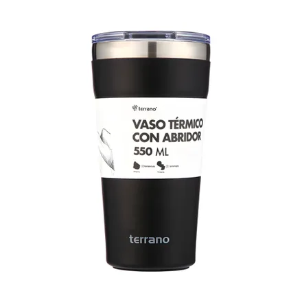 Vaso Termico Con Abridor Terrano Negro 550ml