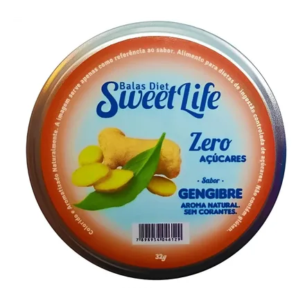 Caramelos Diet Sweet Life Sabor Gengibre 32g