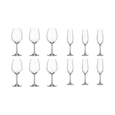 Set Copas Bohemia Sarah 12 Piezas 260ml 520ml