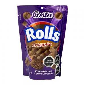 Chocolate Costa Rolls Recheio Crocante Pacote 150g