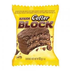Alfajor Arcor Cofler Block Recheio Amendoim Cobertura Chocolate Ao Leite 60g