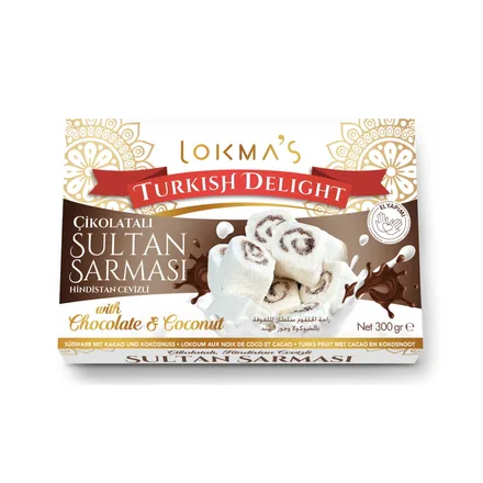 DULCES LOKMA’S TURKISH DELIGHT CHOCOLATE & COCONUT 300GR