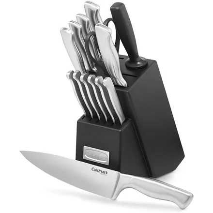 Jogo Facas Cuisinart 15PK Cabo Oco Inoxidavel Faqueiro 15