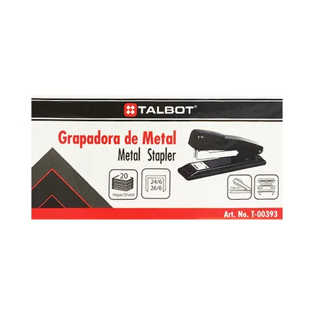 Grapadora De Metal Talbot T 00393 Negro