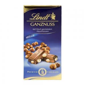 Barra Chocolate Lindt Ao Leite Avelas Inteiras 100g