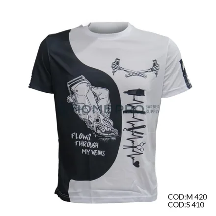 Camiseta de barbeiro tamanho m