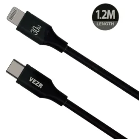 Cabo Vezr Type-C/Lightning 30W 1.2m Black