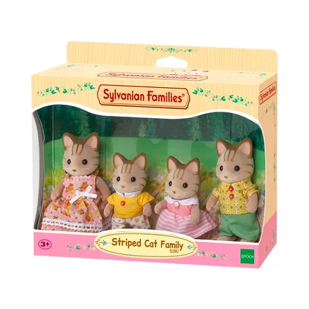 Figuras Epoch Sylvanian Families Striped Cat Family 5180