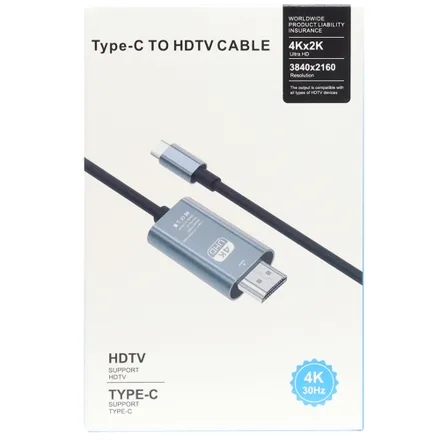 Cable Adaptador USB-C a HDMI Macho - Negro