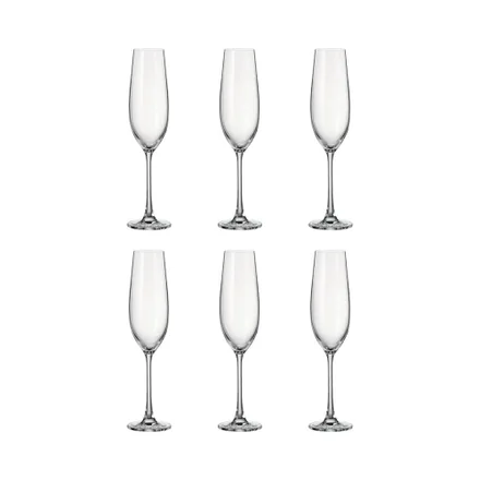 Set Copas Champan Bohemia Verona 6 Piezas 260ml