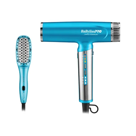 BABYLISSPRO KIT NANO TITANIUM BNTPP92UX SECADOR/CEPILLO BIVOLT AZUL