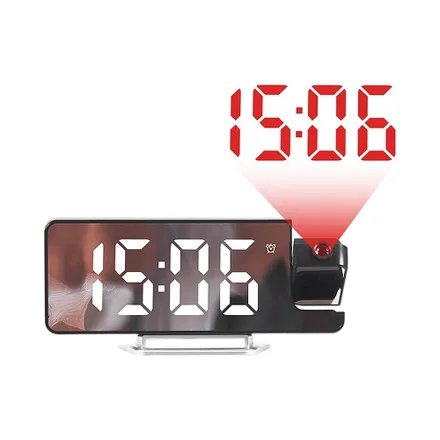 Reloj Digital Con Proyector Satellite Ac T6872 Led Blanco