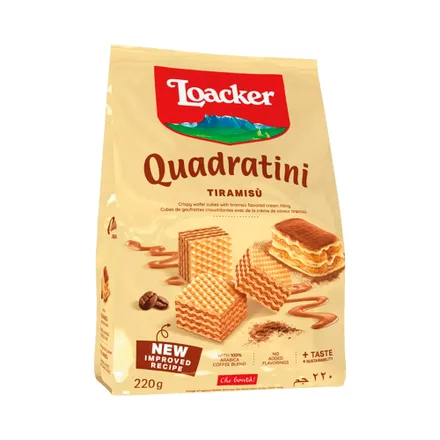 Galletita Wafer Loacker Quadratini Tiramisu 220 Gr