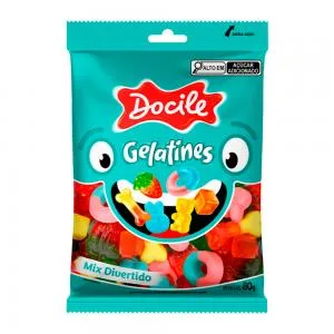 Bala Gelatina Docile Mix Divertido 80g