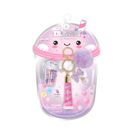 Brillo Labial Infantil Trendy Swirl Lip Gloss Keychain Hot Focus 147 Bo